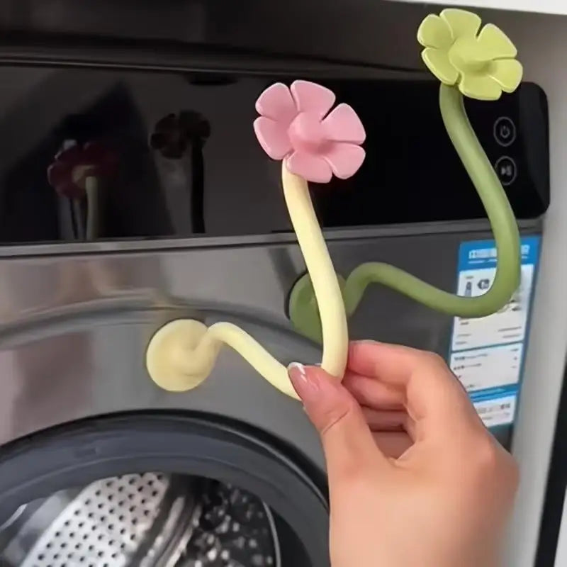 Floral Washing Machine Door Vent Buckle | Magnetic Door Stop Washing Machine Accessory QXL