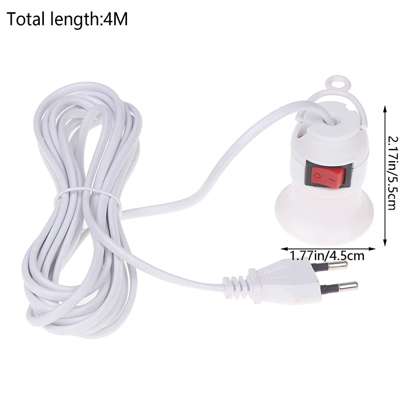 E27 Pendant Lamp Holder 4M Cord & Switch | 220V EU Plug Pendant Lamp Holder QXL