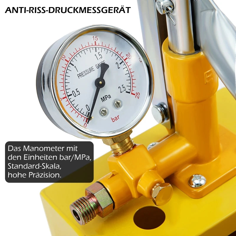 5L Manual Hydraulic Pressure Test Pump | 16 Bar, 1/2" Hose Hydraulic Test Pump QXL