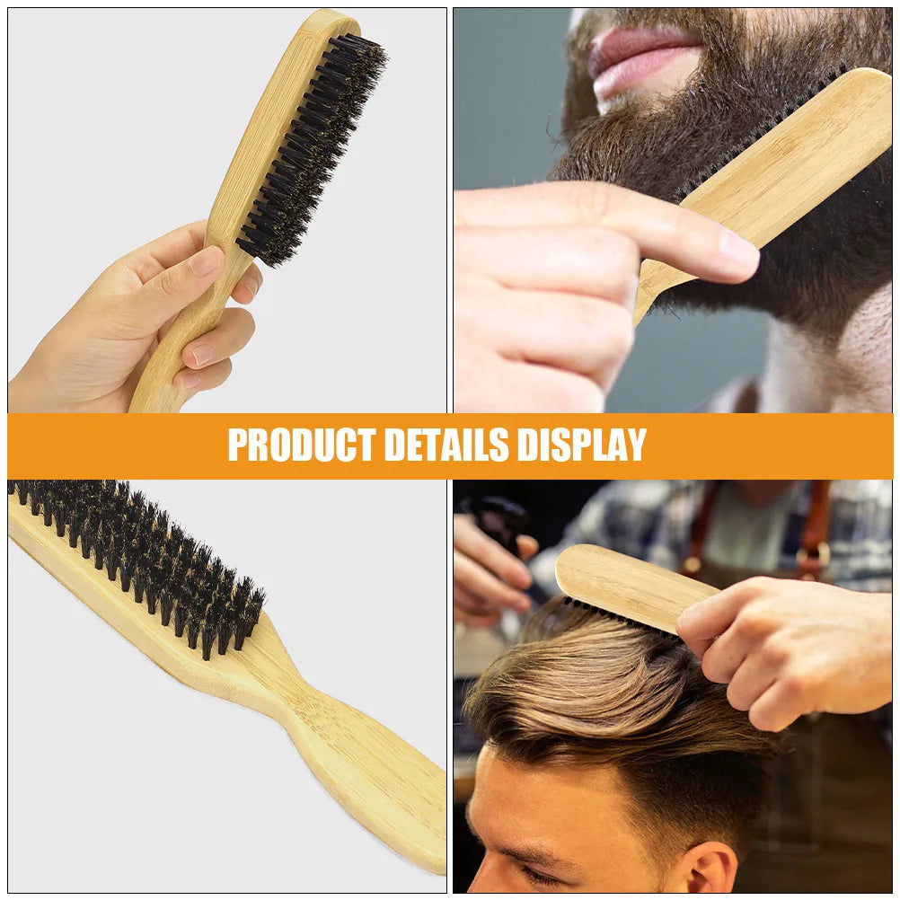 Boar Bristle Beard Brush – Wooden Handle Men's Grooming Tool Beard Grooming Brush QXL