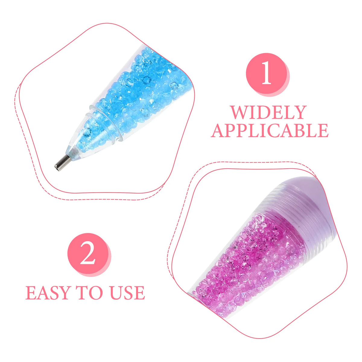 2-Pack Vase Diamond Art Pens | Nail Dotting & Drill Tool Set Nail Art Dotting Pen QXL