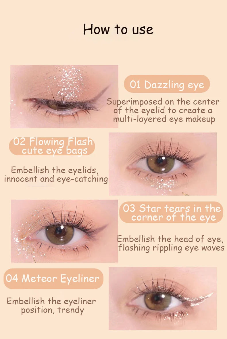 Judydoll Shimmer Glitter Liquid Eyeshadow | Highlighter Eye Makeup Liquid Eyeshadow QXL