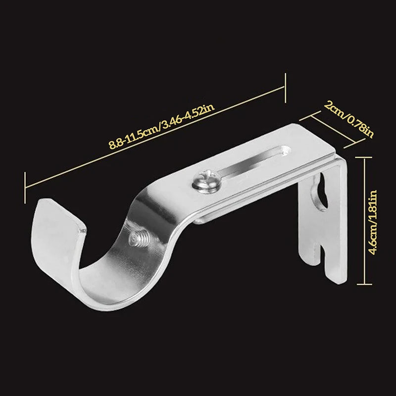 2-Pack Adjustable Wall-Mount Curtain Rod Brackets – Iron Curtain Rod Bracket QXL