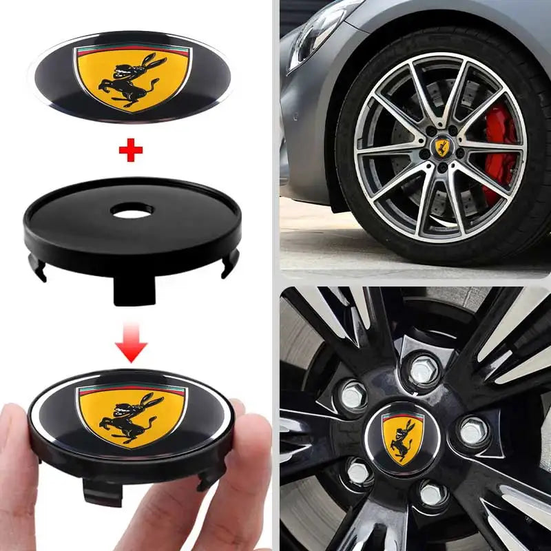 4-Pack Novelty Donkey Wheel Center Caps – 60mm Aluminum Alloy Wheel Center Caps QXL