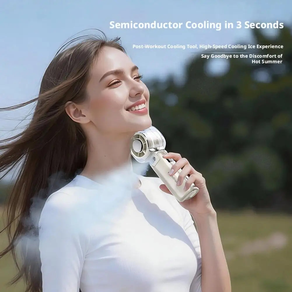 Handheld Mist Fan 3000mAh | 199-Speed Foldable Ice Cooling Handheld Mist Fan QXL