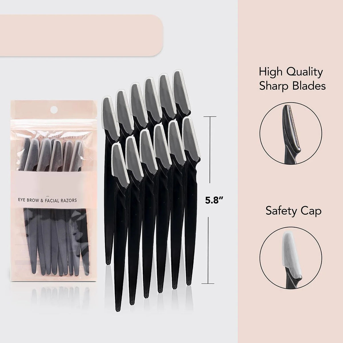12-Pack Eyebrow Trimmer Razors | Portable Face Hair Shapers Eyebrow Trimmer Set QXL