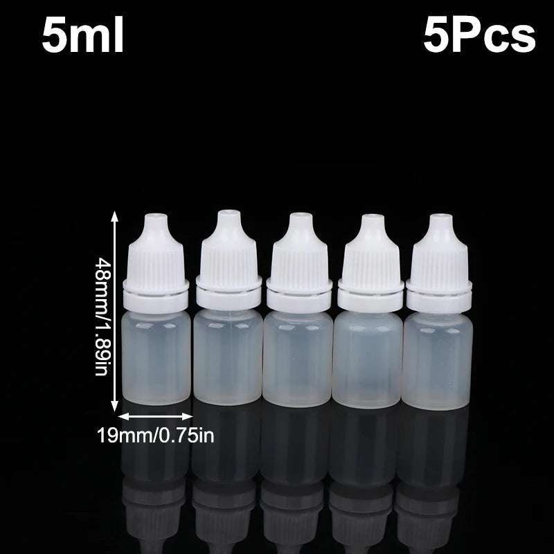 5-Pack Squeezable Plastic Dropper Bottles 3–100ml Refillable Squeezable Dropper Bottles QXL 5ml