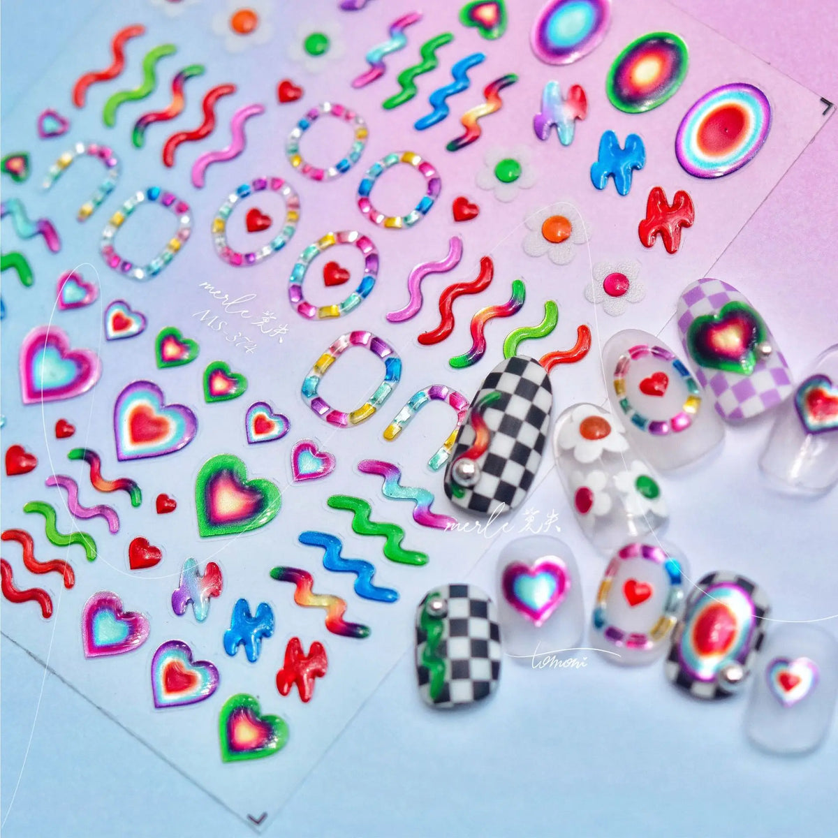 5D Japanese Jelly Nail Art Stickers – Kawaii Embossed Decals Nail Art Stickers QXL
