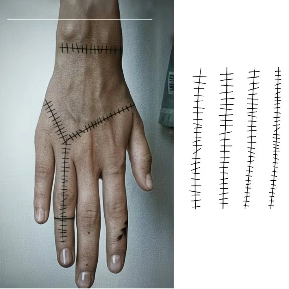 Realistic Scar Temporary Tattoo | Waterproof Semi-Permanent 15 Days Temporary Tattoo Sticker QXL
