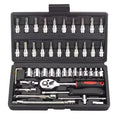 46-Piece 1/4" Drive Socket Ratchet Wrench Set | Metric & Bit Socket Wrench Set QXL black 6