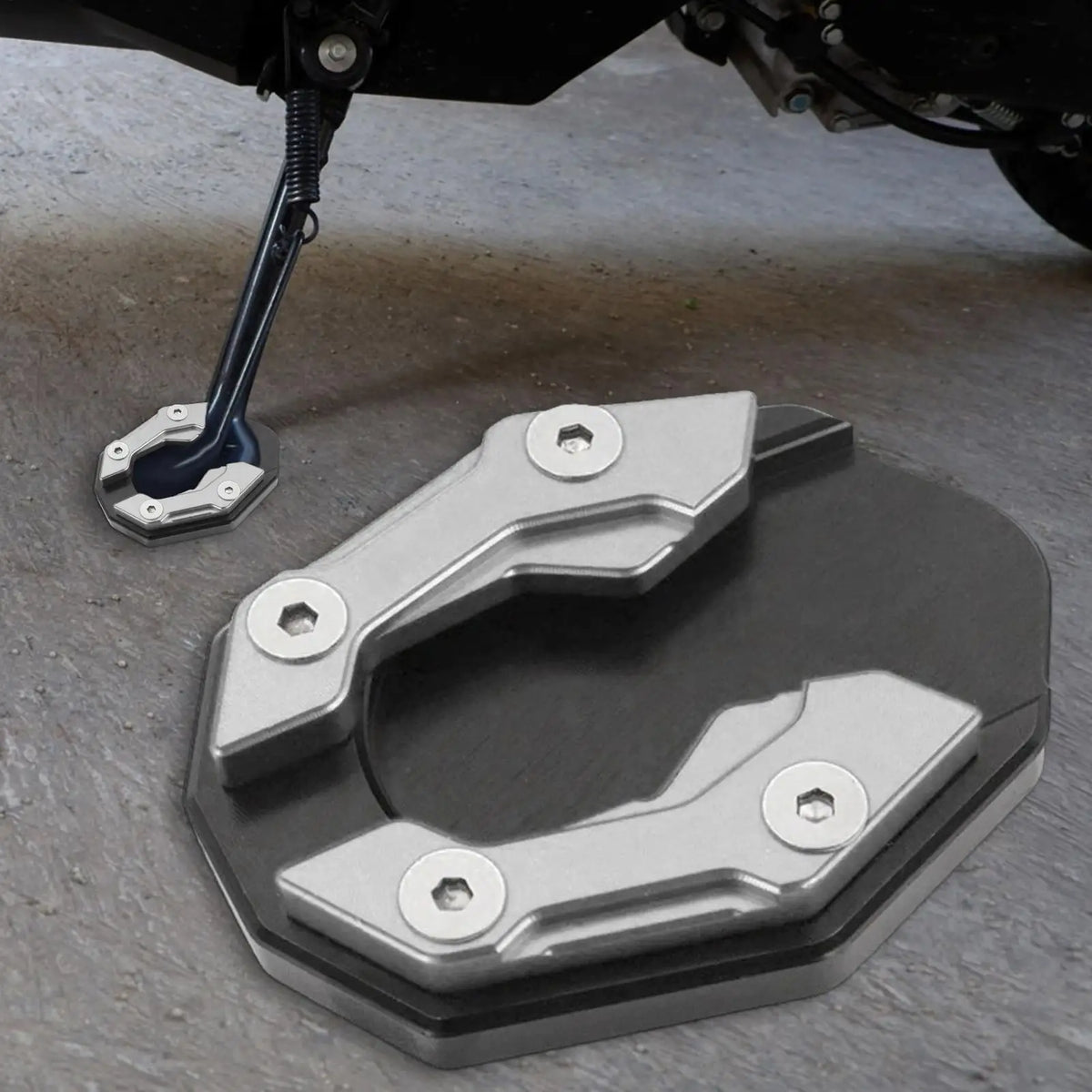 Aluminum Motorcycle Kickstand Extension Pad | Non-Slip Side Stand Kickstand Extension Pad QXL