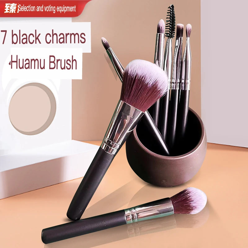 7-Piece Portable Makeup Brush Set with Travel Bag Makeup Brush Set QXL
