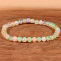 Opal Crystal Stretch Bracelet | 8mm Natural Stone Beads Women Stone Bead Bracelet QXL A3