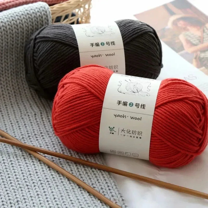 100g 6-Ply Milk Cotton Yarn Ball | Worsted Knitting & Crochet Craft Yarn QXL