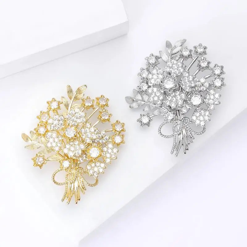 Rhinestone Money Tree Brooch | Crystal Lapel Pin for Women Crystal Lapel Brooch QXL