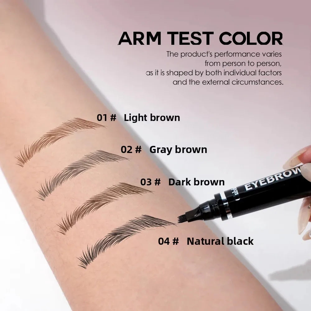 Clubday 4-Prong Eyebrow Pen – Waterproof Wild Brow Effect Eyebrow Pen QXL