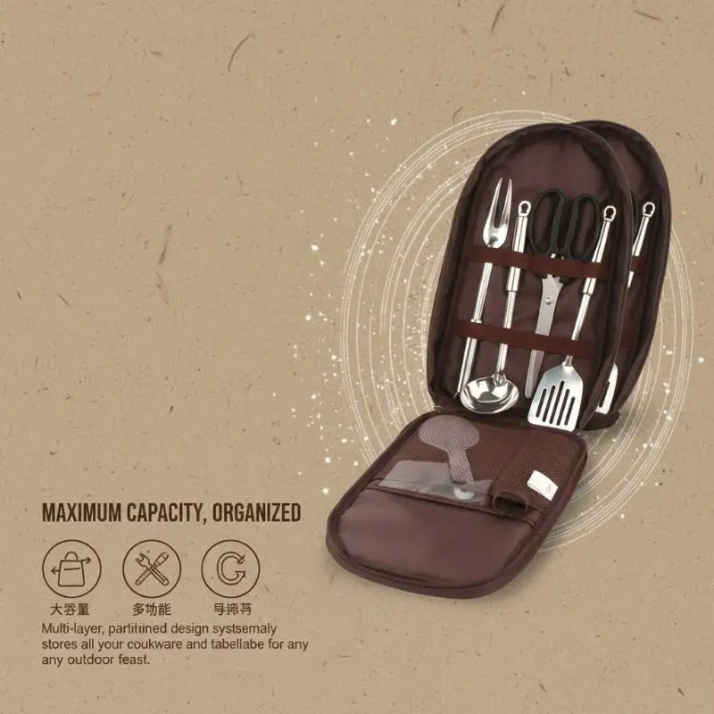 Portable Outdoor Cooking Utensil Storage Bag | BBQ & Camping Outdoor Utensil Bag QXL