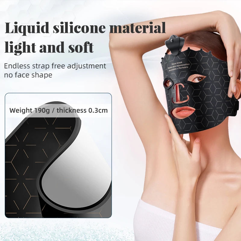 7-Color LED Light Therapy Silicone Face Mask | Skin Rejuvenation LED Face Mask QXL