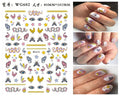 White Hollow Moon Nail Stickers | Pearl Rhinestone Decals