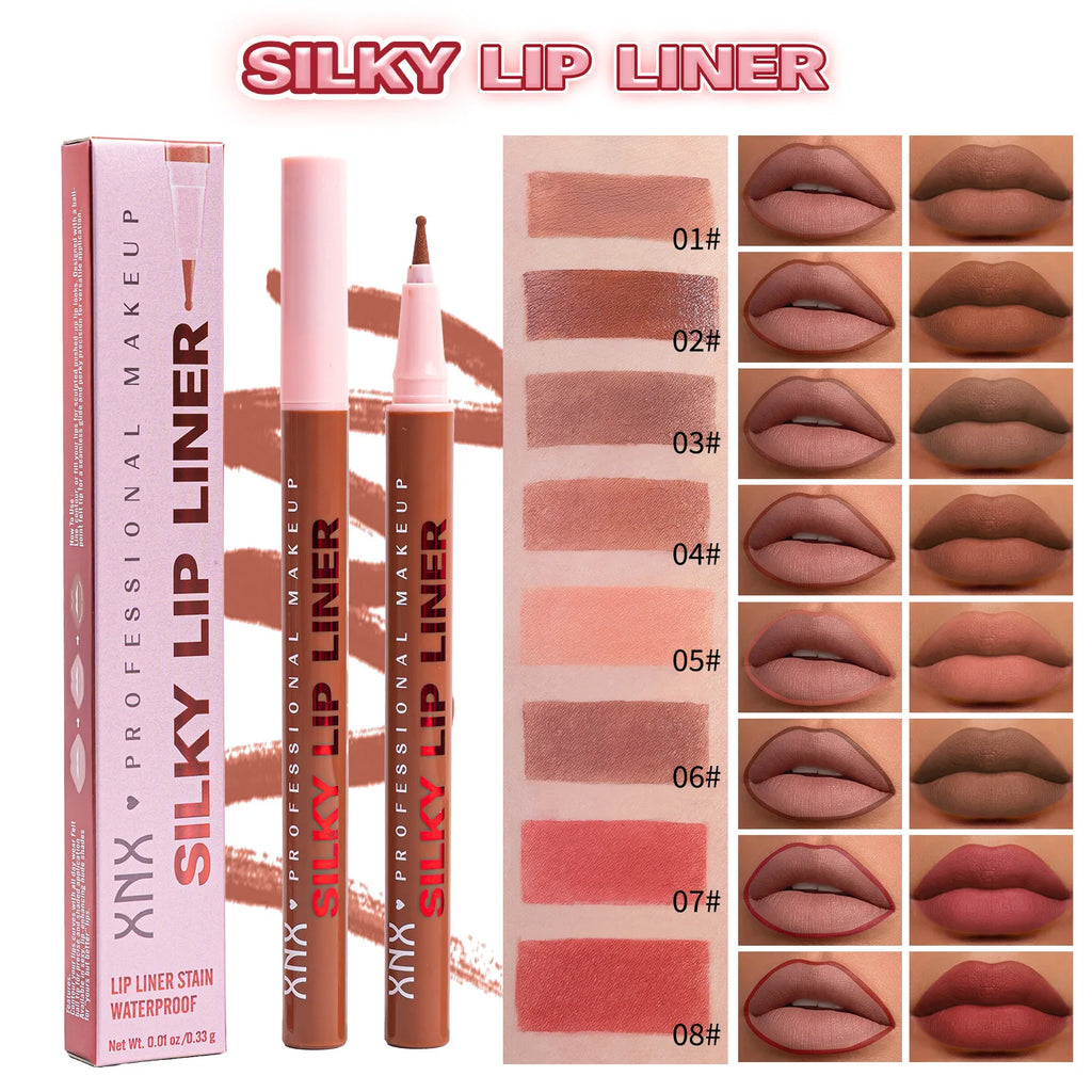 Waterproof Matte Lip Liner Pencil | Nude Pink Brown Long-Lasting Lip Liner Pencil QXL
