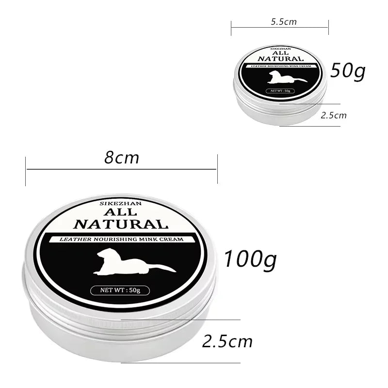 Natural Leather Mink Oil Cream | Nourish, Protect & Restore Leather Care Cream QXL