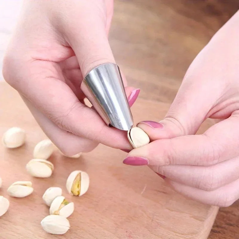 Stainless Steel Finger Guard for Garlic Peeling & Bean Trimming Kitchen Finger Guard QXL