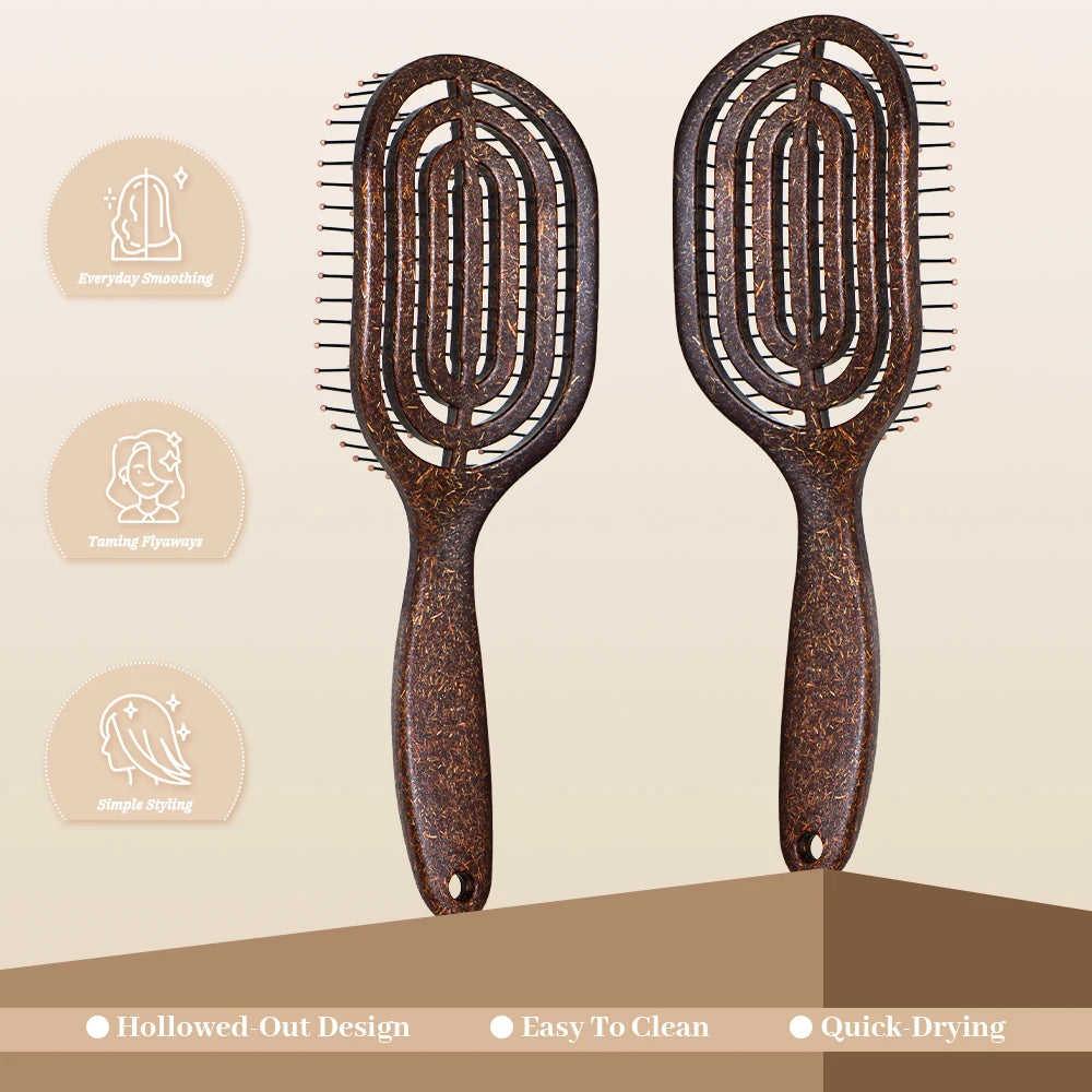 Hollow Detangling Hair Brush | Anti-Static Scalp Massage Comb Detangling Hair Brush QXL