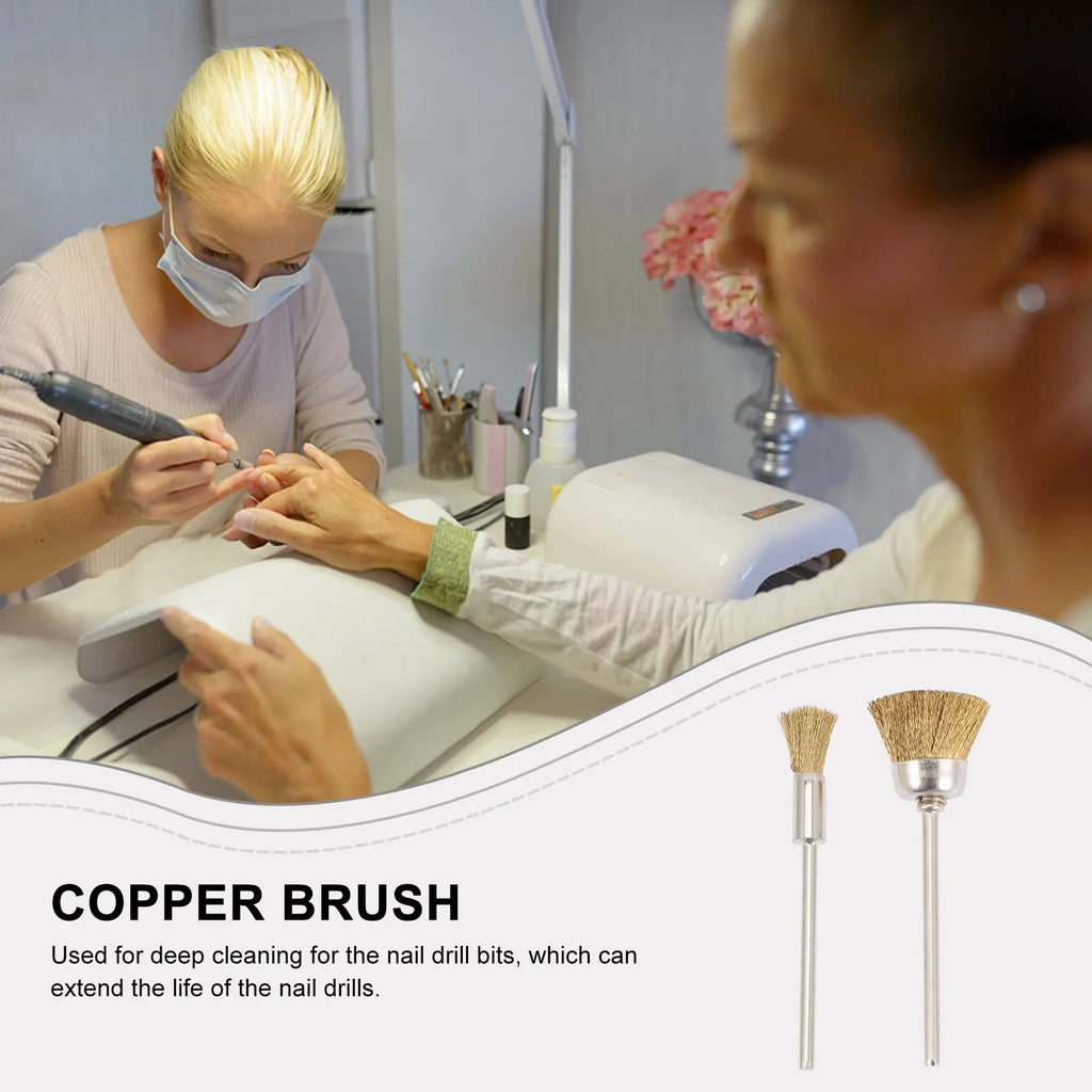 4-Pack Copper Wire Nail Drill Bit Cleaning Brush Set Nail Drill Bit Brush QXL Default Title