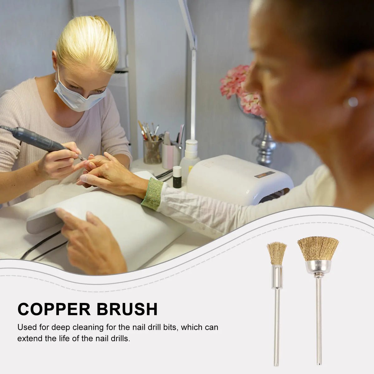 4-Pack Copper Wire Nail Drill Bit Cleaning Brush Set Nail Drill Bit Brush QXL Default Title