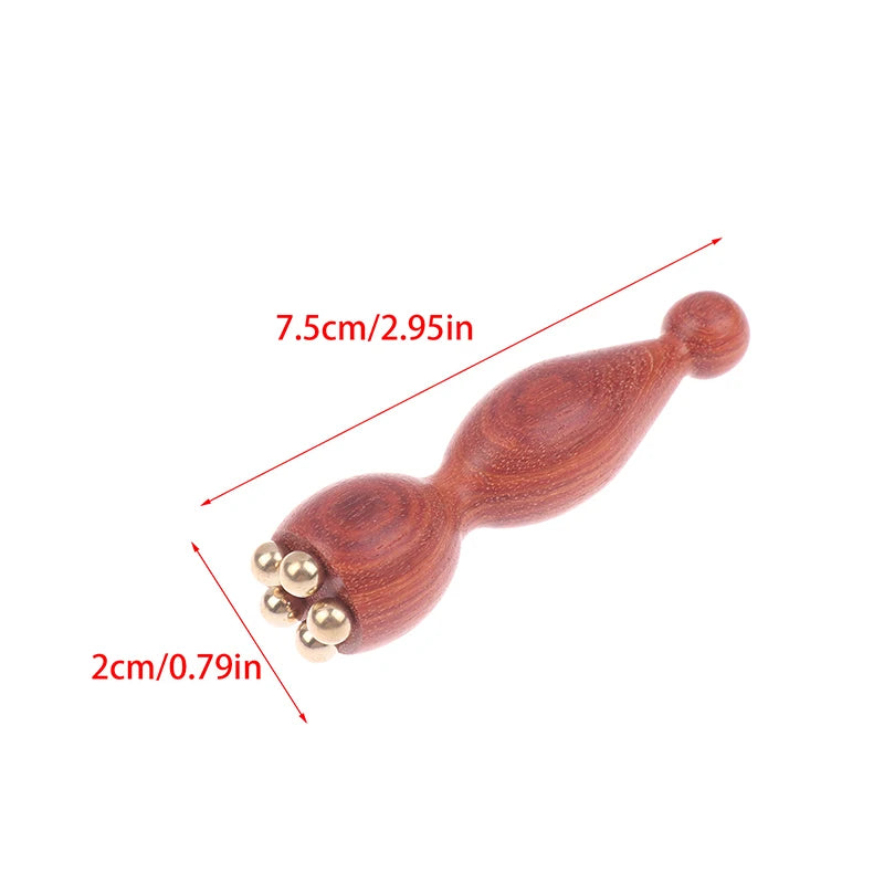 Lotus Seedpod Brass & Rosewood Eye Gua Sha Stick Gua Sha Massage Tool QXL B