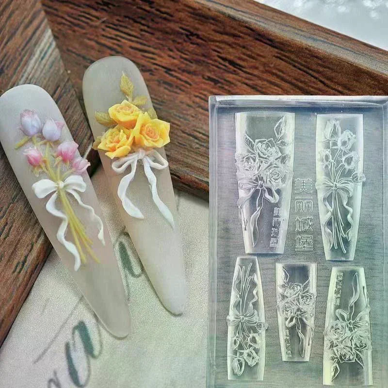3D Rose Flower Silicone Nail Art Mold | DIY Nail Decoration Nail Art Mold QXL