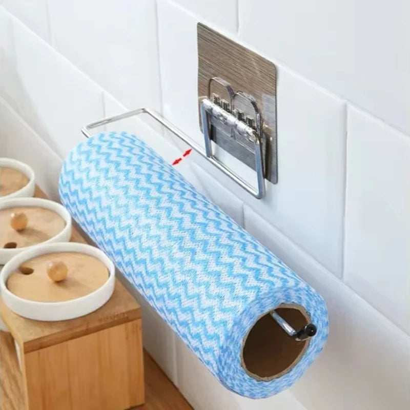 Stainless Steel Wall-Mount Paper Towel & Dish Cloth Rack Wall Towel Rack QXL