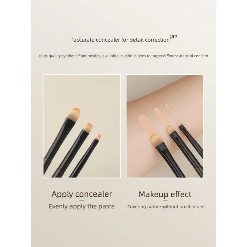 Moji L16 Tongue-Shape Concealer Brush | Wool Fiber Flat Tip Concealer Brush QXL