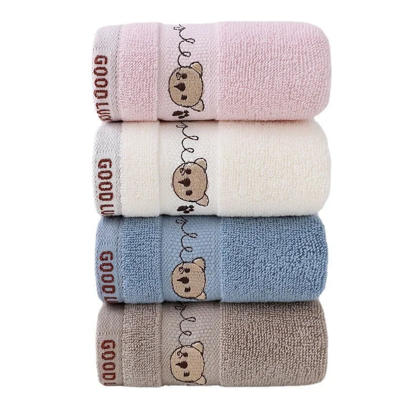 Baby Cotton Bath Towel | Cartoon Bear Washcloth for Newborns Baby Bath Towel QXL