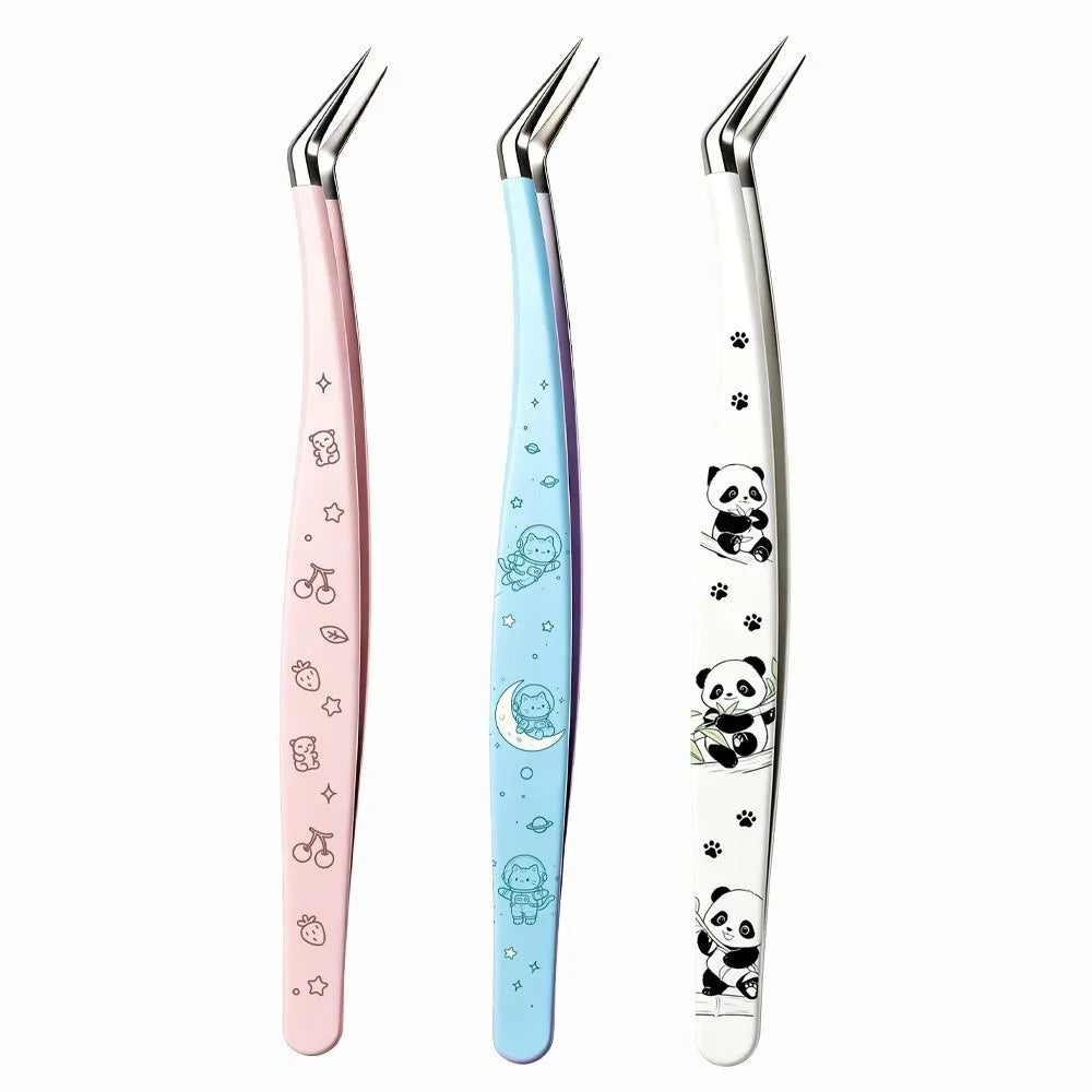 Curved Anti-Static Tweezers | Stainless Steel Cartoon Design Precision Tweezers QXL
