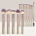 MAANGE 13-Pc Makeup Brush Set | Foundation, Blush & Kabuki Makeup Brush Set QXL Gold