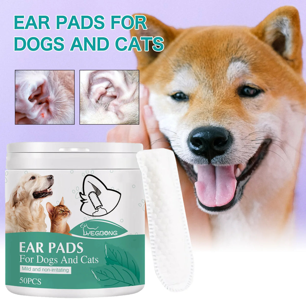 Pet Ear Cleaning Finger Cots | Cat & Dog Ear Care Pet Ear Cleaning Cots QXL