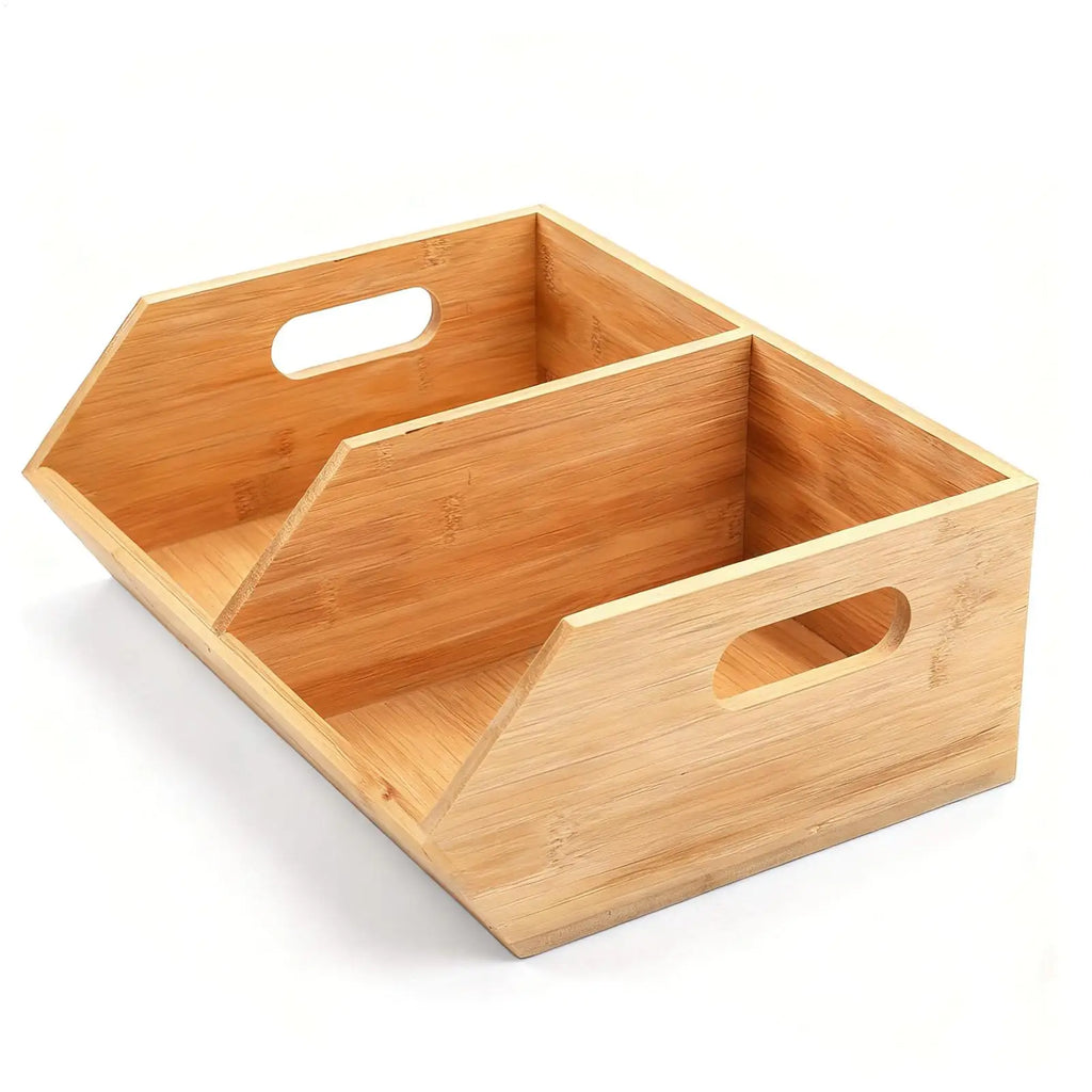 Stackable Bamboo Pantry Storage Bins | Kitchen Organizer Pantry Storage Bin QXL