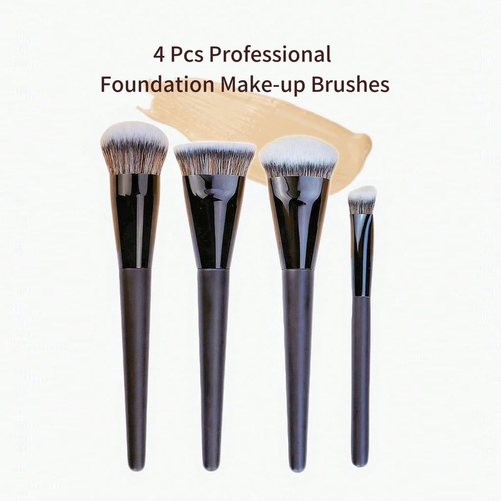 4-Piece Professional Foundation & Concealer Brush Set Makeup Brush Set QXL 4Heibingbaitoudantou