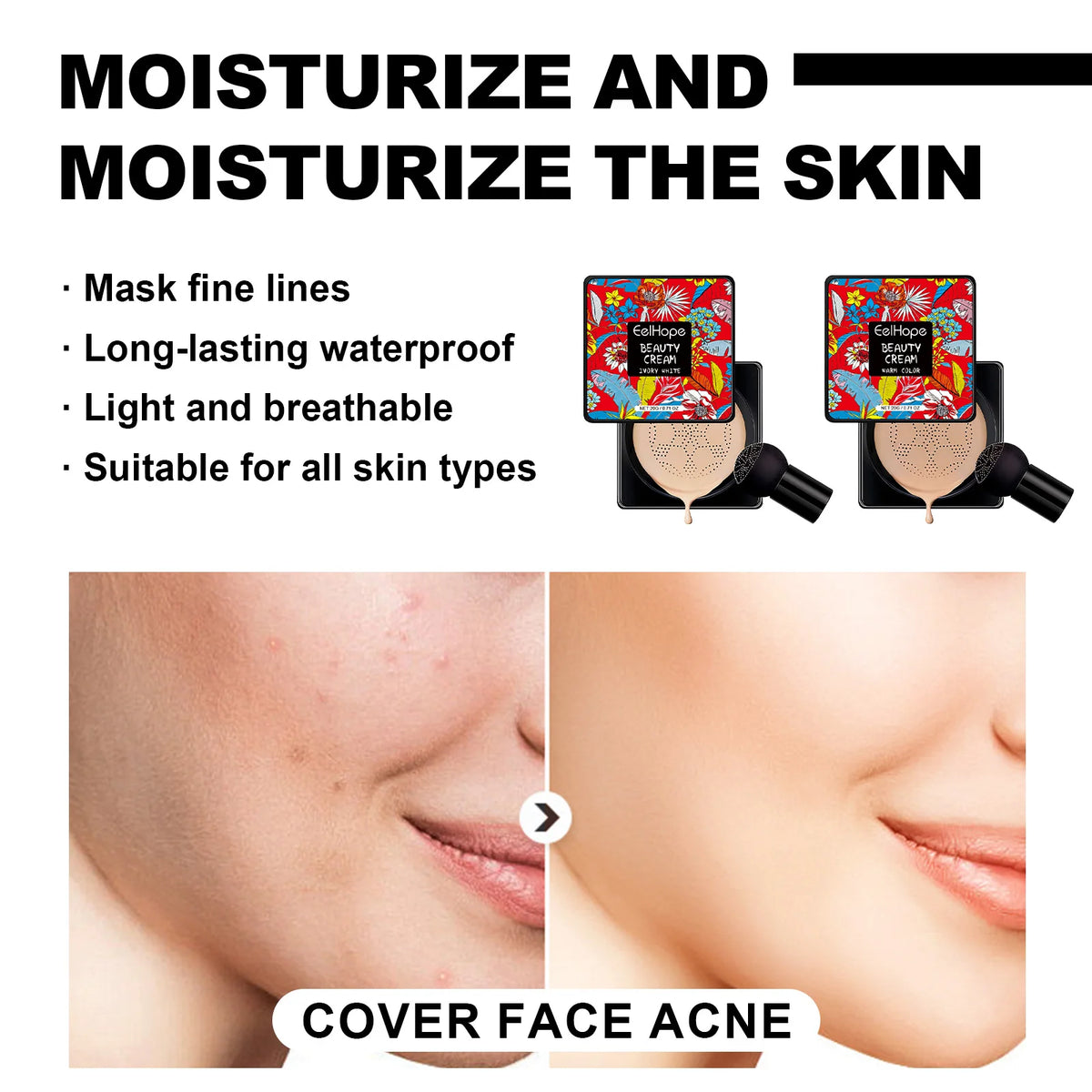 Eelhope Air Cushion CC Cream – Waterproof & Oil Control Air Cushion CC Cream QXL