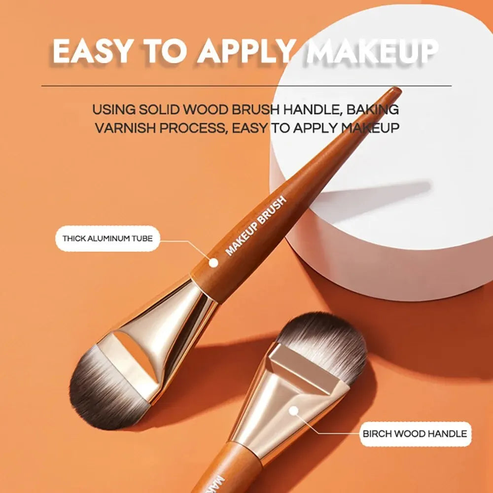 GECOMO Flat Head Foundation Brush | Soft Wool Fiber Makeup Foundation Brush QXL