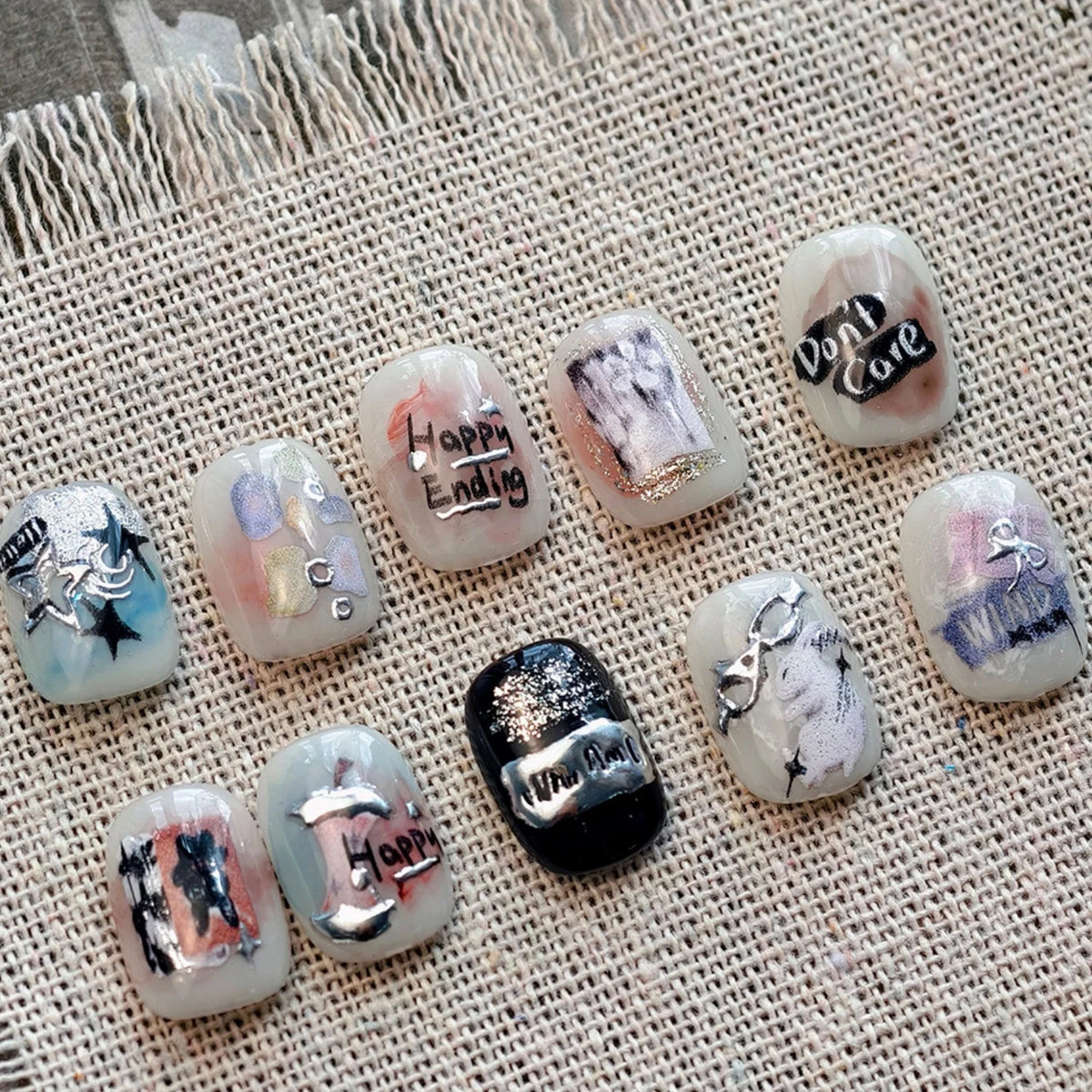 5D Self-Adhesive Nail Stickers & Manicure Decal Sheet Nail Art Stickers QXL