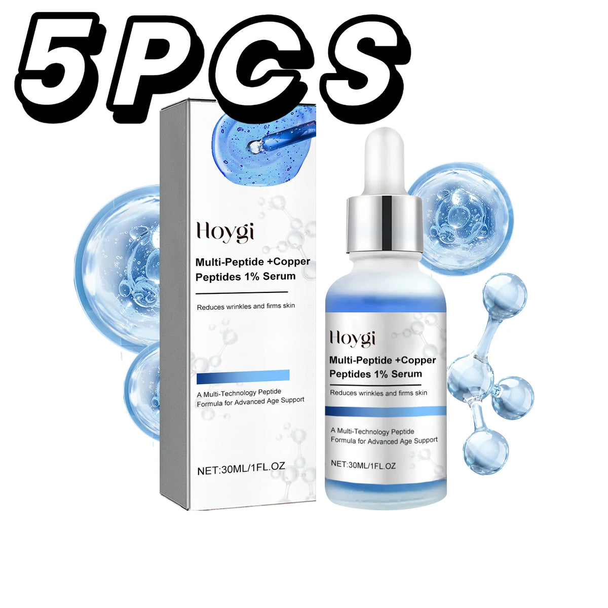 Hoygi Multi-Peptide Copper Peptide Face Serum | 30ml Peptide Face Serum QXL 5PCS