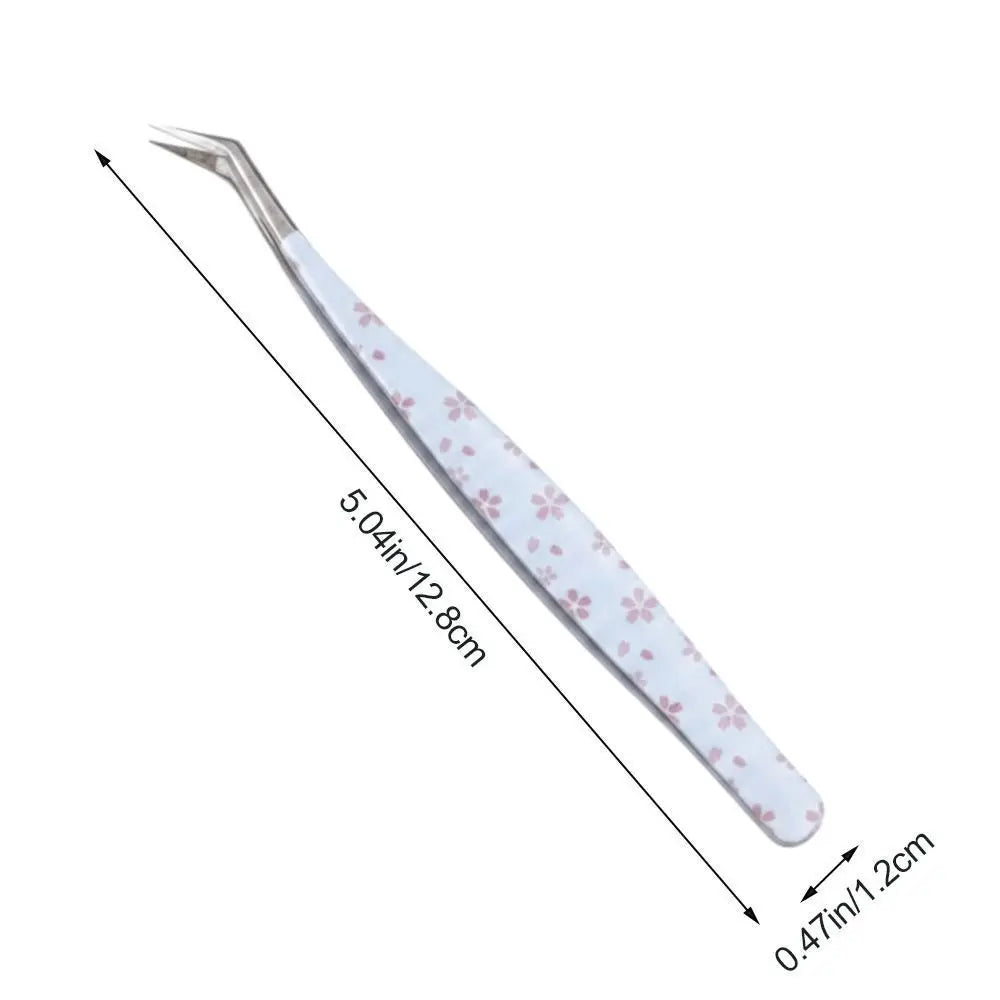 Cartoon Stainless Steel Eyelash Tweezers | Anti-Static Precision Eyelash Tweezers QXL