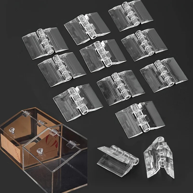 10-Pack Clear Acrylic Hinges for Storage Boxes & Display Cases Acrylic Box Hinges QXL