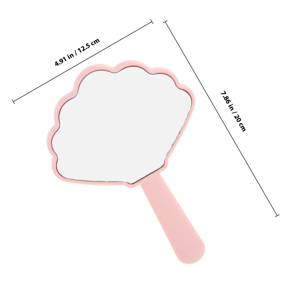 Pink Shell Handheld Compact Makeup Mirror | Portable Travel Compact Makeup Mirror QXL