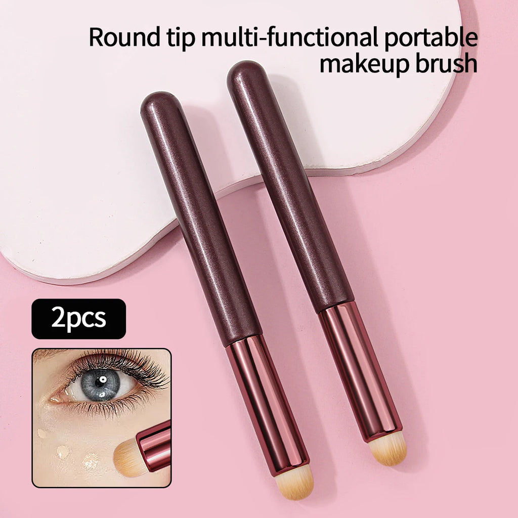 KOSSHOW 2-Pack Round Concealer & Lip Makeup Brushes Makeup Brush Set QXL