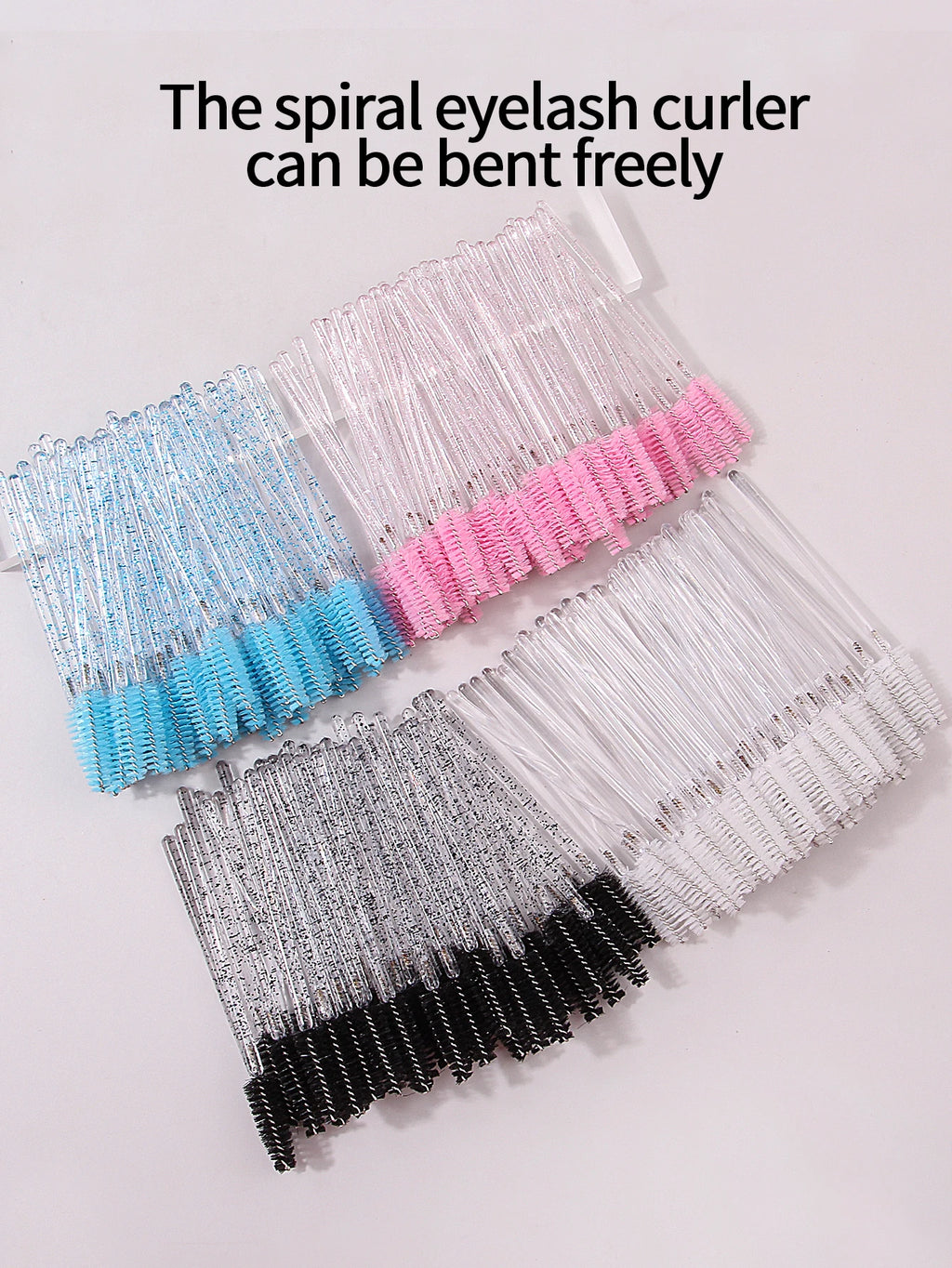 50-Pack Crystal Spiral Eyelash Brushes & Eyebrow Combs Eyelash Brush Set QXL