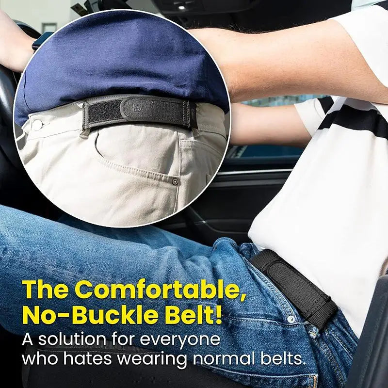 Elastic No-Buckle Belt | Adjustable Stretch Waistband Unisex Elastic Stretch Belt QXL