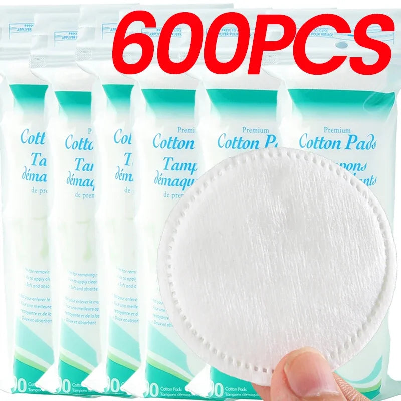 1000-Pc Disposable Round Cotton Pads | Makeup & Nail Remover Makeup Remover Pads QXL B Style-600PCS
